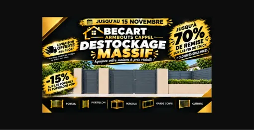 Réduction sur portails et clôtures à Dunkerque : jusqu’à -70 %, Armentières, BECART