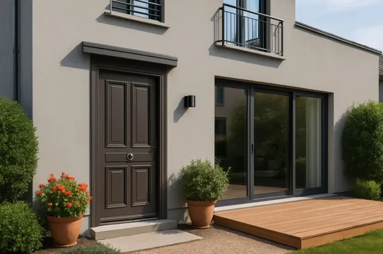 Porte d'entrée Bois exotique clair SHARKI (B50), Armentières, BECART