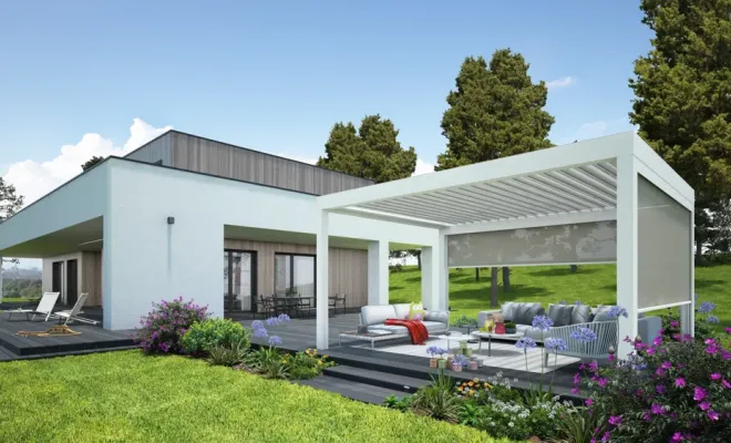 Pergola bioclimatique à lames orientables Aluminium SURYA, Armentières, BECART