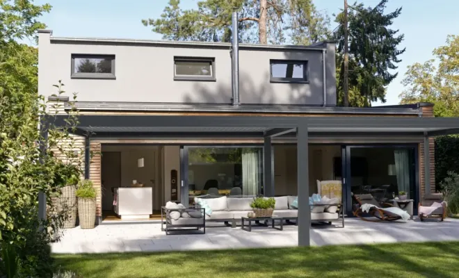 Pergola bioclimatique à lames orientables Aluminium INTI, Armentières, BECART